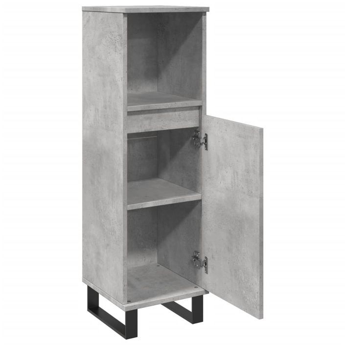 Armoire de salle de bain gris béton 30x30x100 cm - Photo n°7