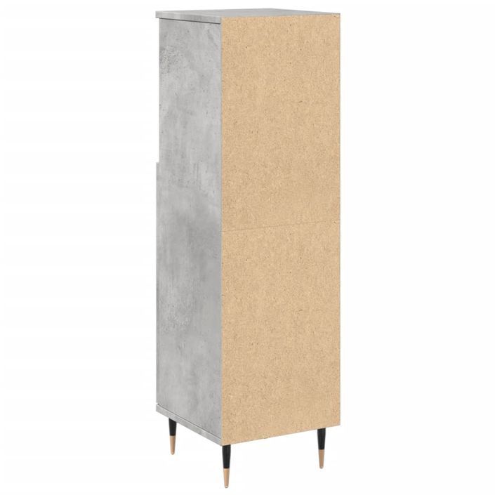 Armoire de salle de bain gris béton 30x30x100 cm - Photo n°6