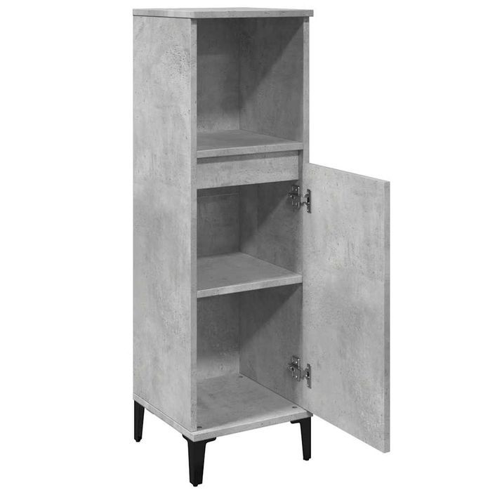 Armoire de salle de bain gris béton 30x30x100 cm - Photo n°5