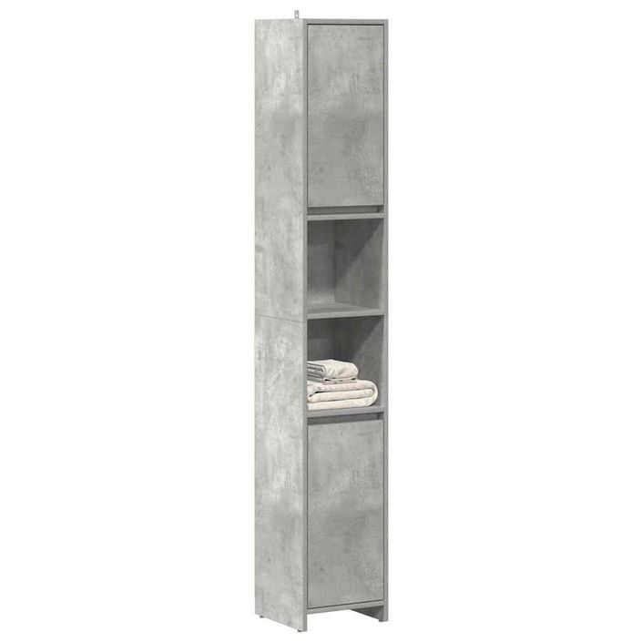 Armoire de salle de bain Gris béton 30x30x183,5 cm - Photo n°1