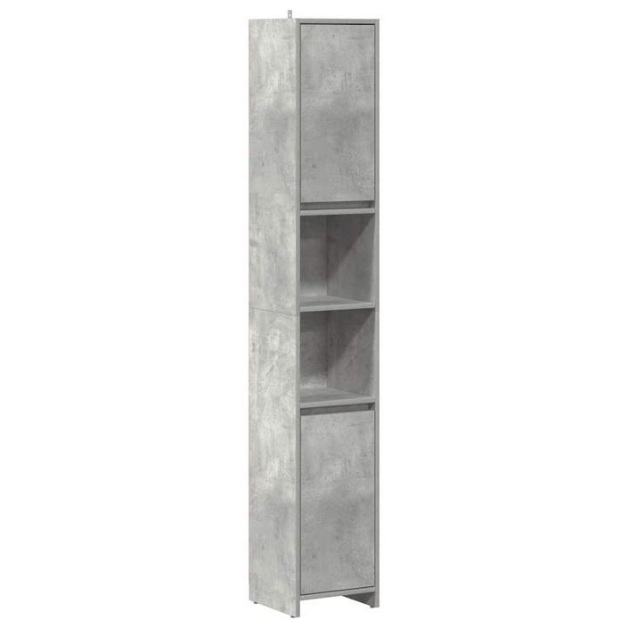 Armoire de salle de bain Gris béton 30x30x183,5 cm - Photo n°2