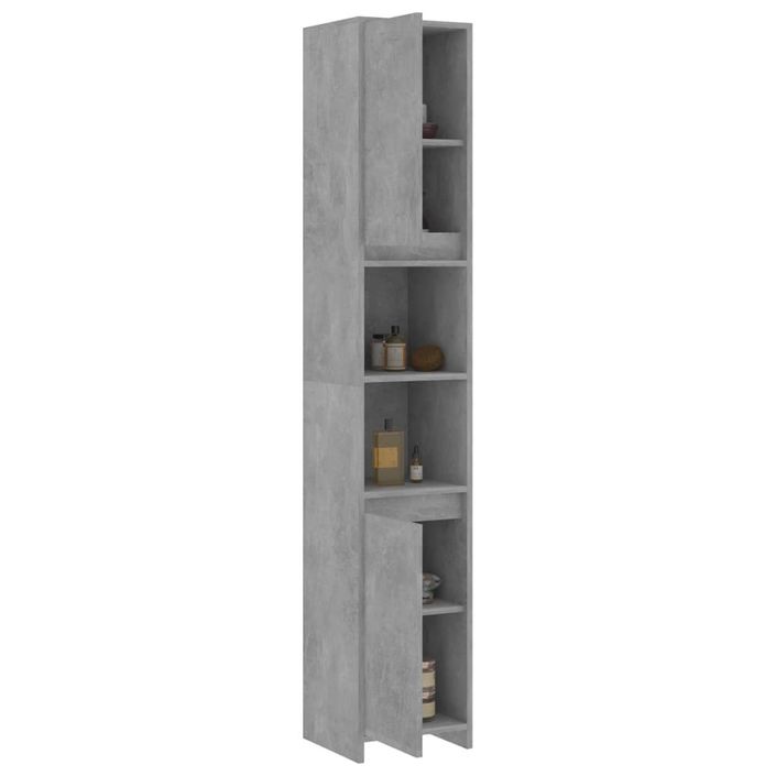 Armoire de salle de bain Gris béton 30x30x183,5 cm 2 - Photo n°4