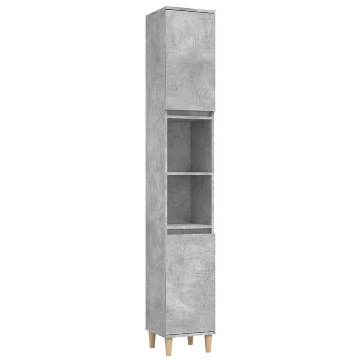 Armoire de salle de bain gris béton 30x30x190 cm - Photo n°1