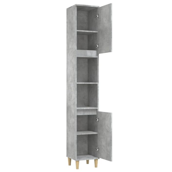 Armoire de salle de bain gris béton 30x30x190 cm - Photo n°7