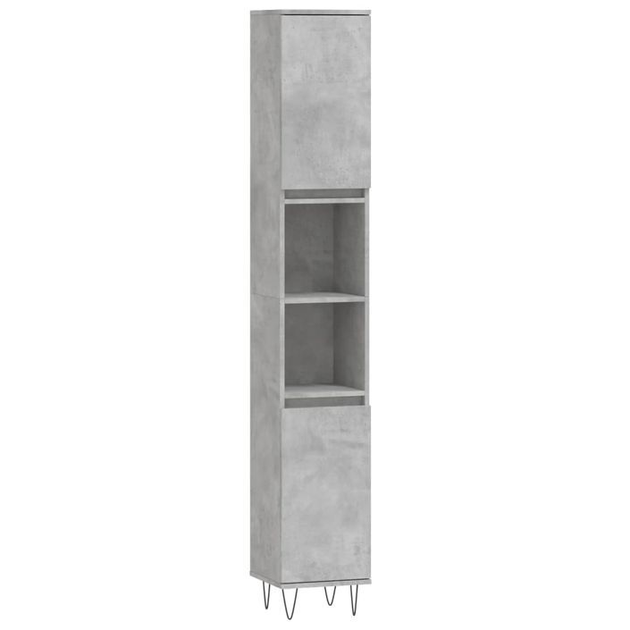 Armoire de salle de bain gris béton 30x30x190 cm - Photo n°1