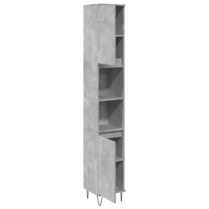 Armoire de salle de bain gris béton 30x30x190 cm - Photo n°7