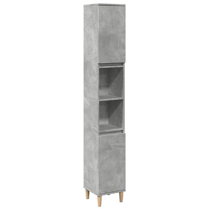 Armoire de salle de bain gris béton 30x30x190 cm - Photo n°2