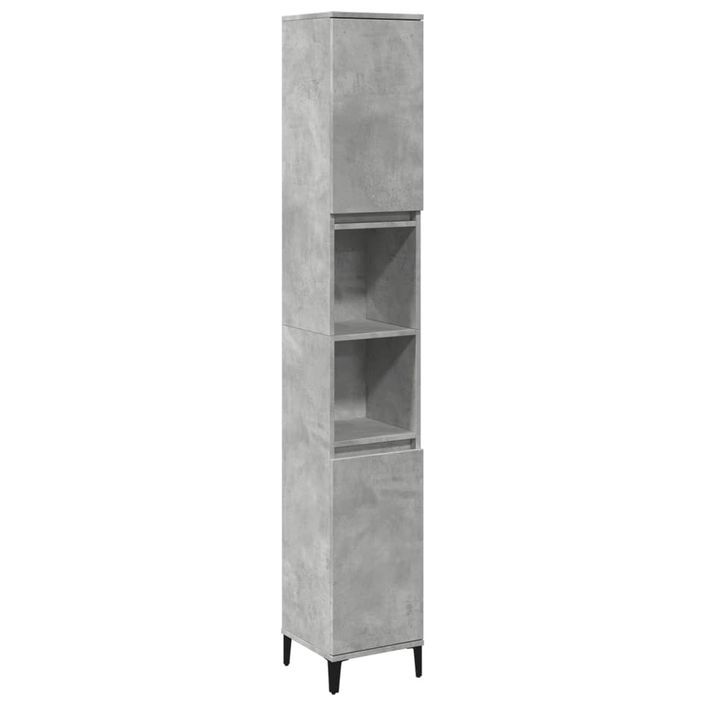 Armoire de salle de bain gris béton 30x30x190 cm - Photo n°2