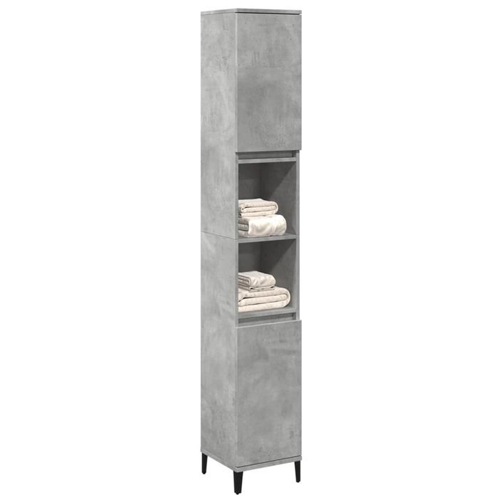 Armoire de salle de bain gris béton 30x30x190 cm - Photo n°3