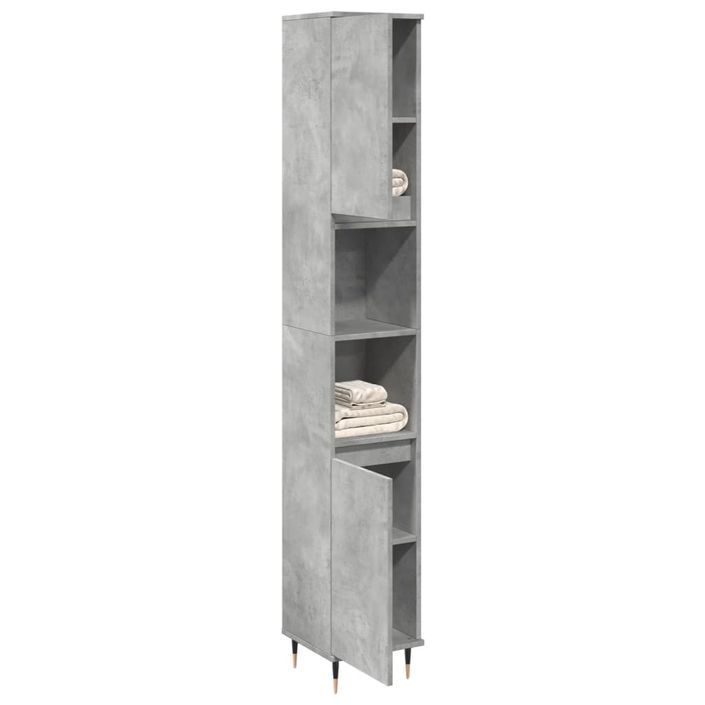 Armoire de salle de bain gris béton 30x30x190 cm - Photo n°3