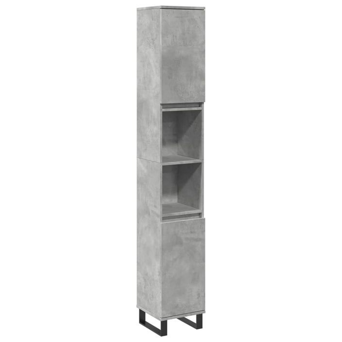 Armoire de salle de bain gris béton 30x30x190 cm - Photo n°2