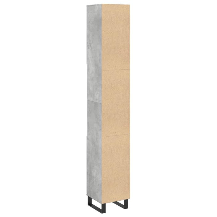 Armoire de salle de bain gris béton 30x30x190 cm - Photo n°6