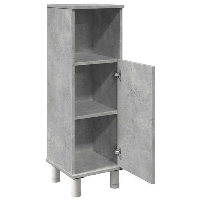 Armoire de salle de bain Gris béton 30x30x95 cm - Photo n°7