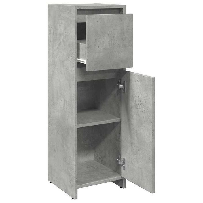 Armoire de salle de bain Gris béton 30x30x95 cm - Photo n°8