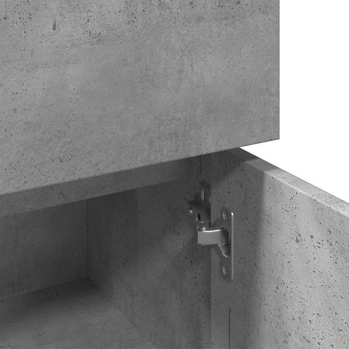 Armoire de salle de bain Gris béton 30x30x95 cm - Photo n°9