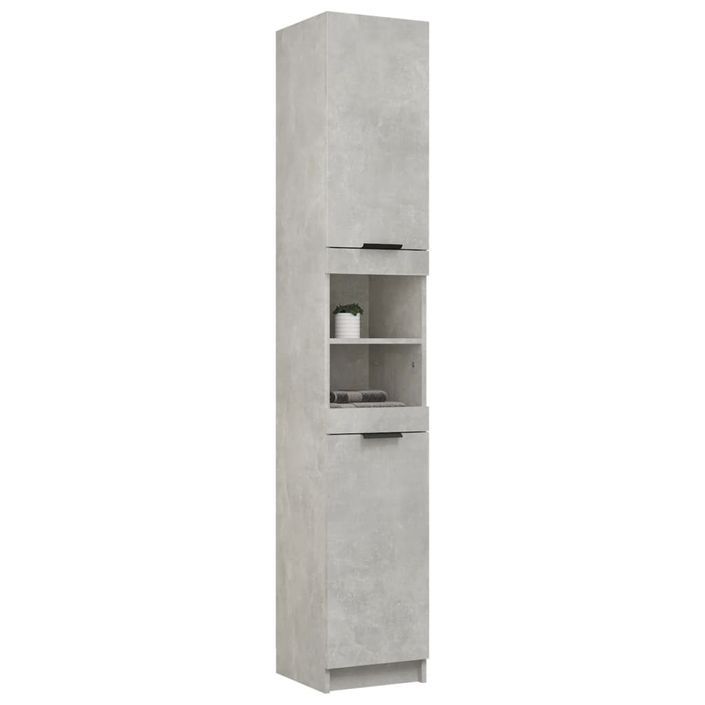 Armoire de salle de bain gris béton 32x34x188,5 cm - Photo n°5