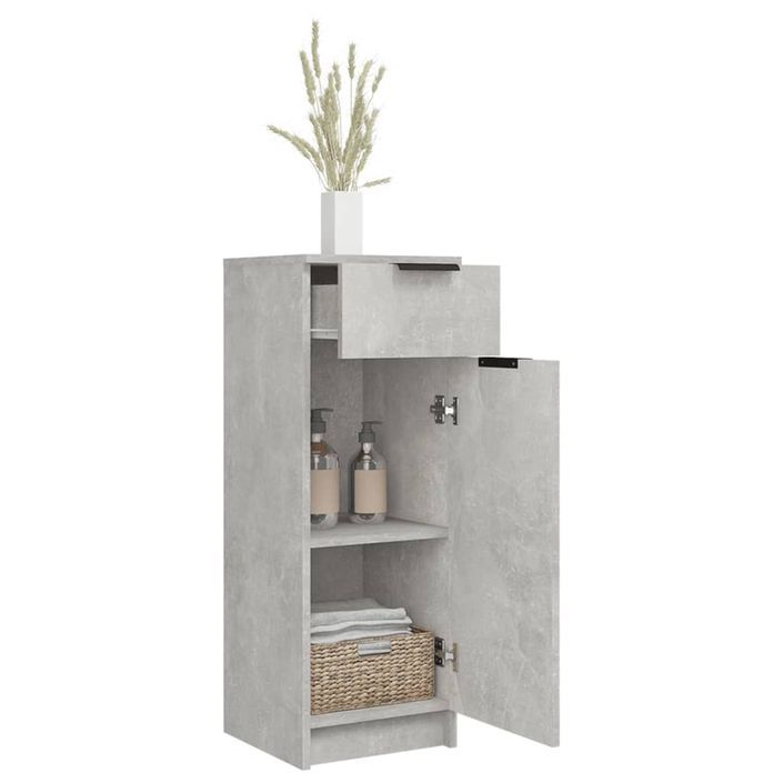 Armoire de salle de bain Gris béton 32x34x90 cm - Photo n°5