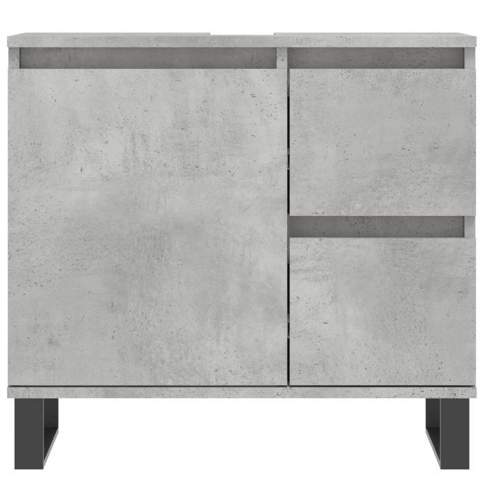 Armoire de salle de bain gris béton 65x33x60 cm - Photo n°4