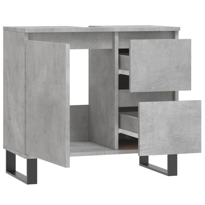 Armoire de salle de bain gris béton 65x33x60 cm - Photo n°5