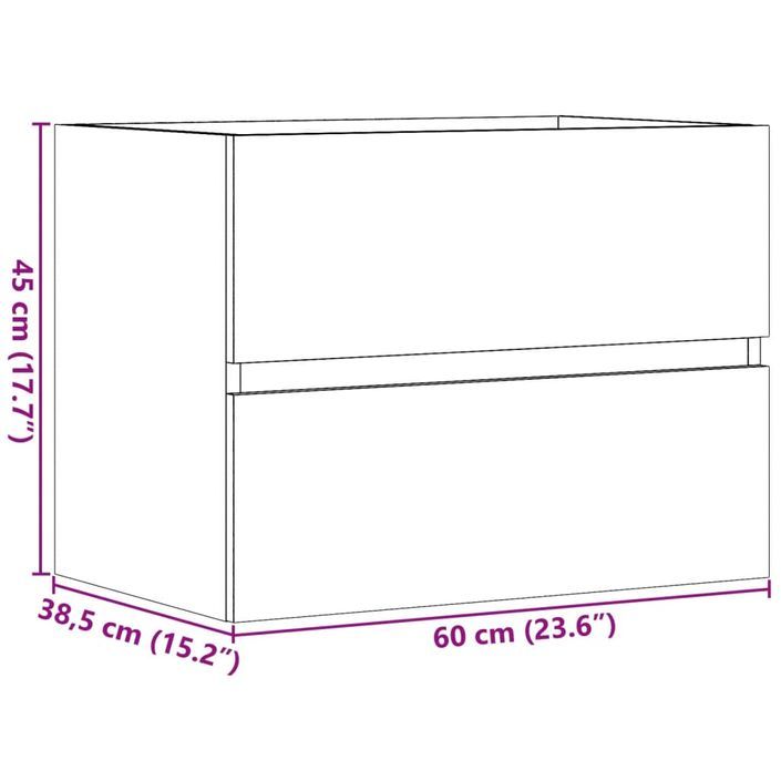 Armoire de salle de bain gris béton bois d'ingénierie - Photo n°11