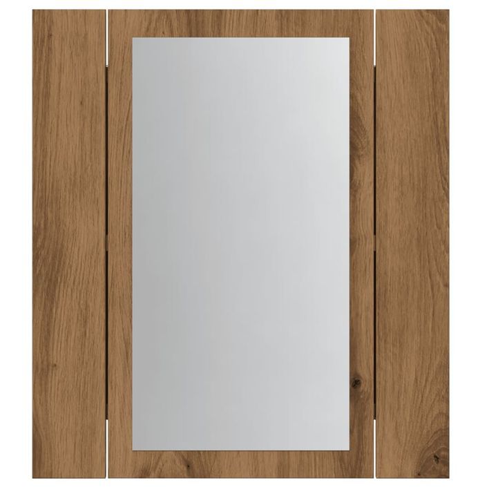 Armoire de salle de bain miroir LED chêne artisanal 40x12x45 cm - Photo n°7