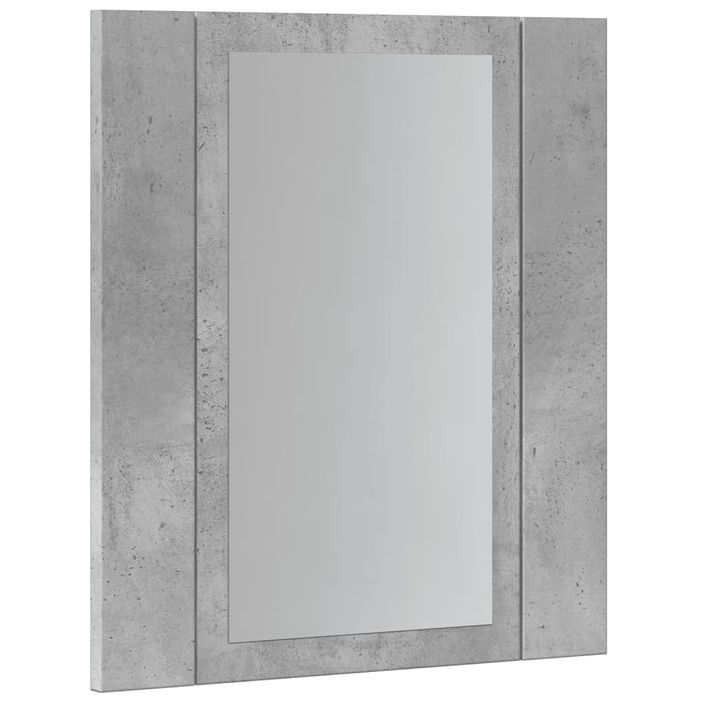 Armoire de salle de bain miroir LED gris béton bois ingénierie - Photo n°6