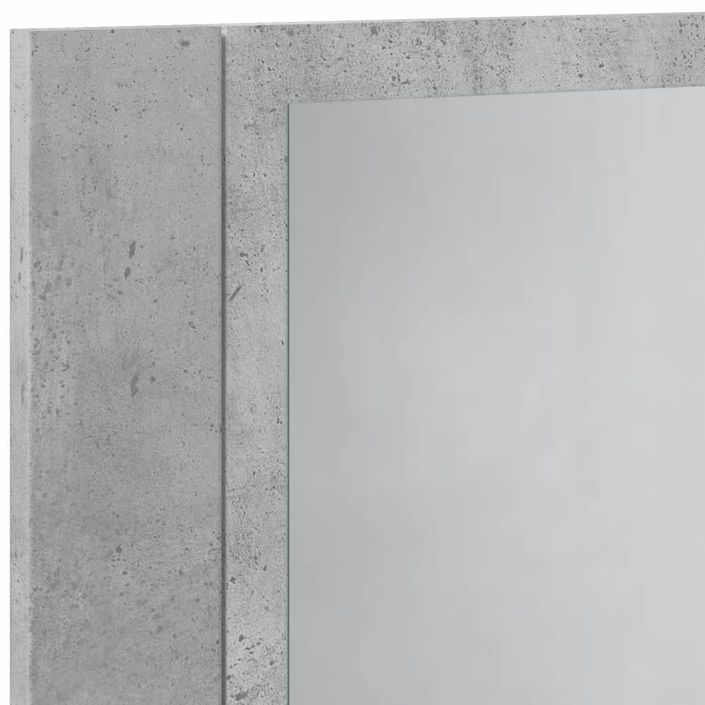 Armoire de salle de bain miroir LED gris béton bois ingénierie - Photo n°12