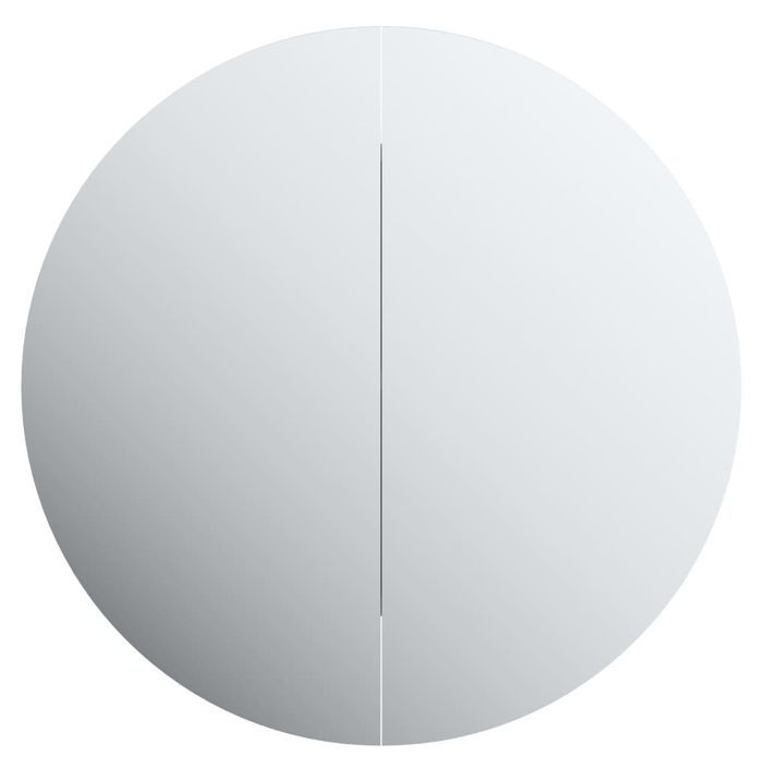 Armoire de salle de bain miroir rond et LED Blanc 40x40x17,5 cm - Photo n°6