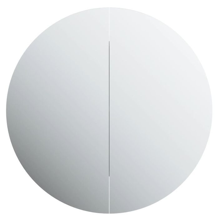 Armoire de salle de bain miroir rond et LED Chêne 47x47x17,5 cm - Photo n°6