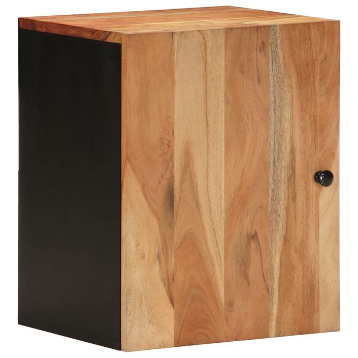 Armoire de salle de bain murale 38x33x48cm bois massif d'acacia - Photo n°1