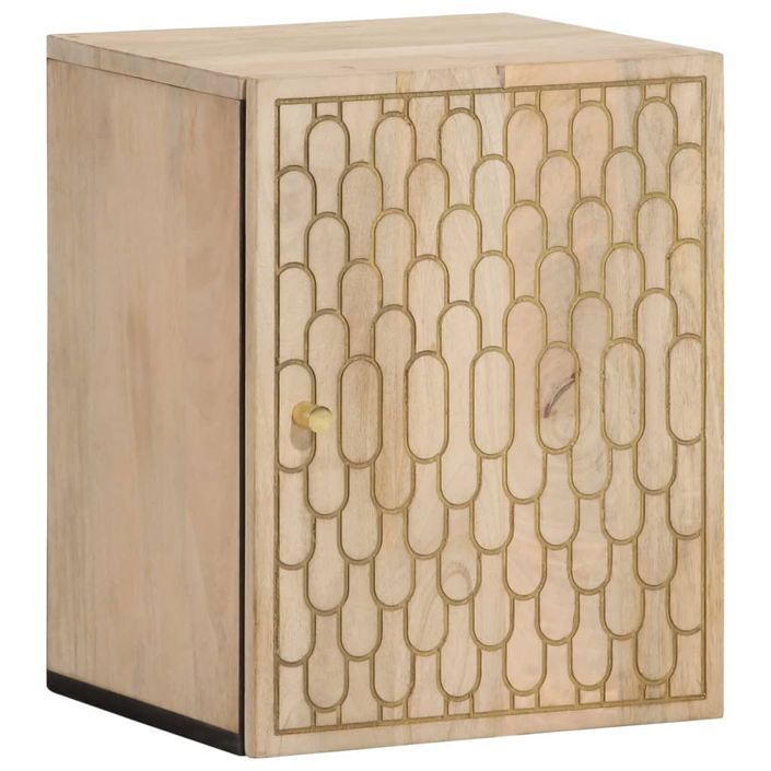 Armoire de salle de bain murale 38x33x48cm bois massif manguier - Photo n°1