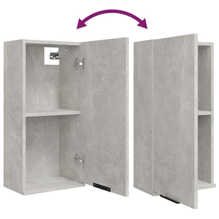 Armoire de salle de bain murale Gris béton 32x20x67 cm - Photo n°9