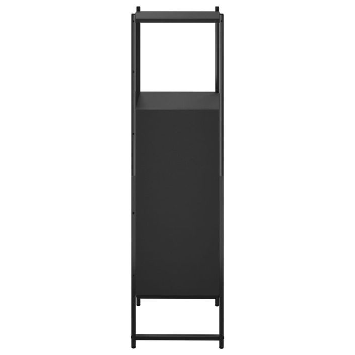 Armoire de salle de bain noir 33x33x120,5 cm bois d'ingénierie - Photo n°7