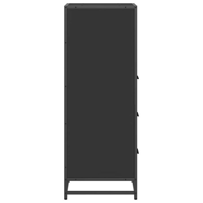 Armoire de salle de bain noir 35x37,5x100 cm bois d'ingénierie - Photo n°7