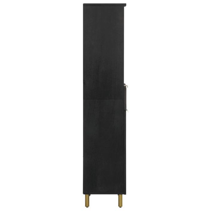 Armoire de salle de bain noir 38x33x160 cm bois massif manguier - Photo n°4