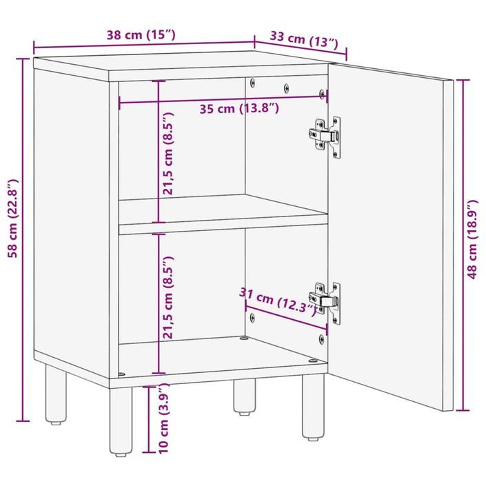 Armoire de salle de bain noir 38x33x58 cm bois d'ingénierie - Photo n°11