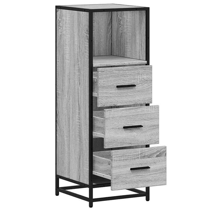 Armoire de salle de bain sonoma gris 35x37,5x100 cm - Photo n°6