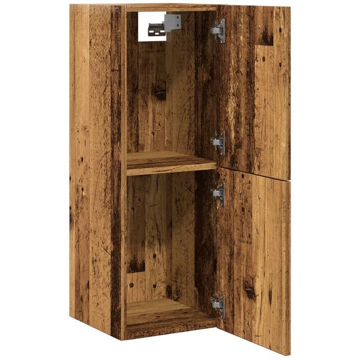 Armoire de salle de bain suspendue vieux bois bois d'ingénierie - Photo n°5