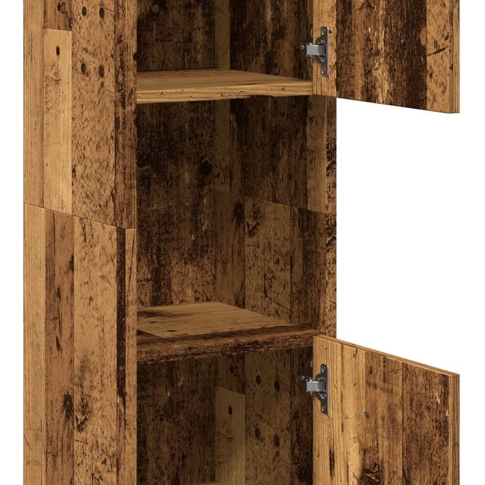 Armoire de salle de bain suspendue vieux bois bois d'ingénierie - Photo n°9