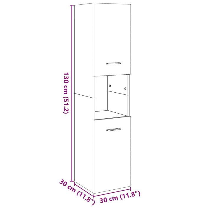 Armoire de salle de bain suspendue vieux bois bois d'ingénierie - Photo n°12