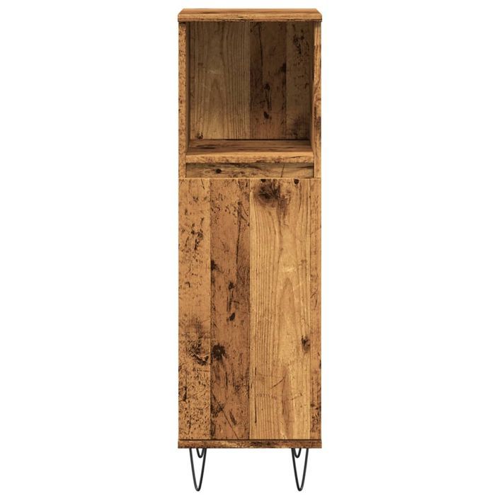 Armoire de salle de bain vieux bois 30x30x100cm bois ingénierie - Photo n°4