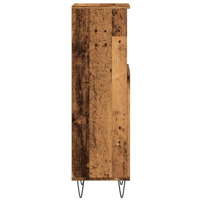 Armoire de salle de bain vieux bois 30x30x100cm bois ingénierie - Photo n°5