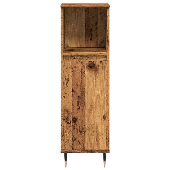 Armoire de salle de bain vieux bois 30x30x100cm bois ingénierie - Photo n°4