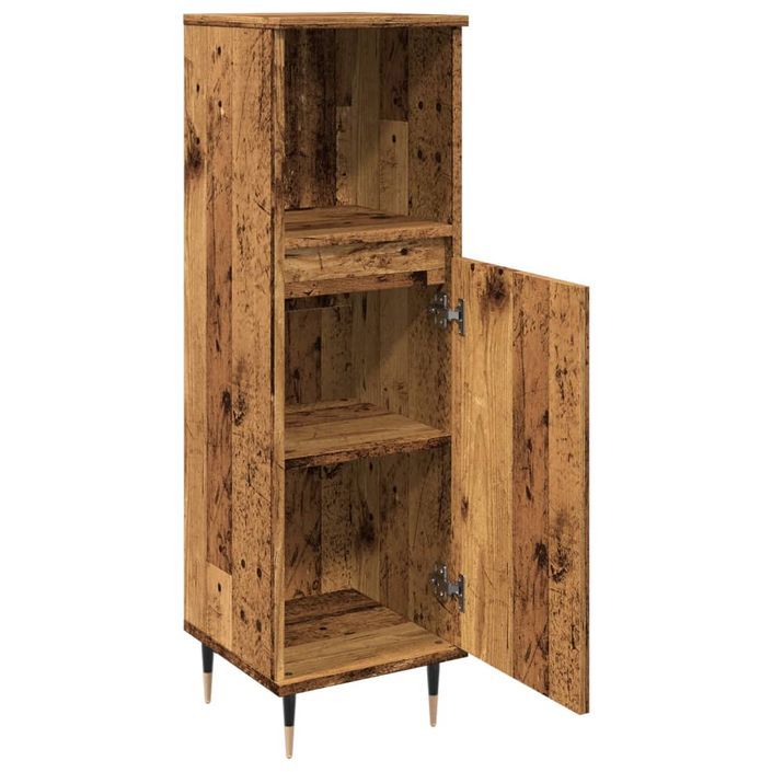 Armoire de salle de bain vieux bois 30x30x100cm bois ingénierie - Photo n°7