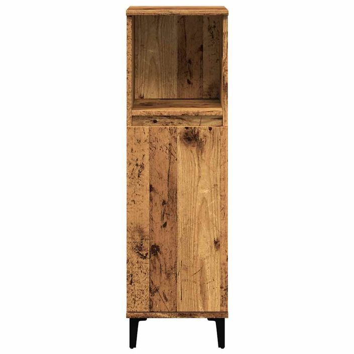 Armoire de salle de bain vieux bois 30x30x100cm bois ingénierie - Photo n°4