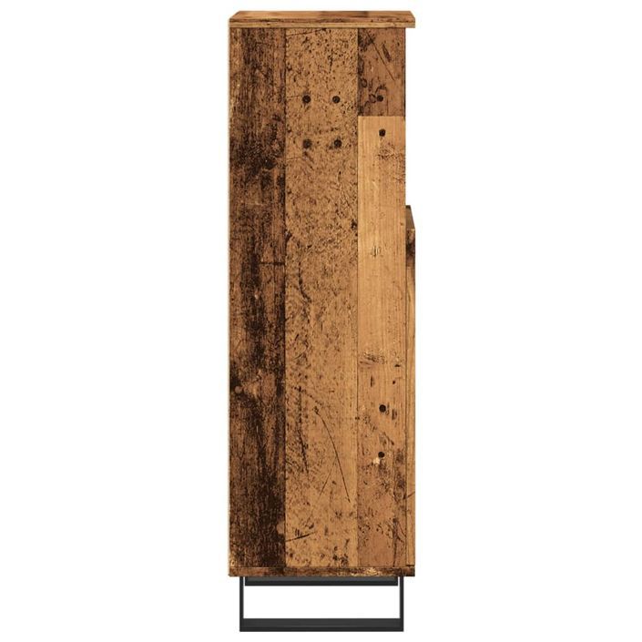 Armoire de salle de bain vieux bois 30x30x100cm bois ingénierie - Photo n°5