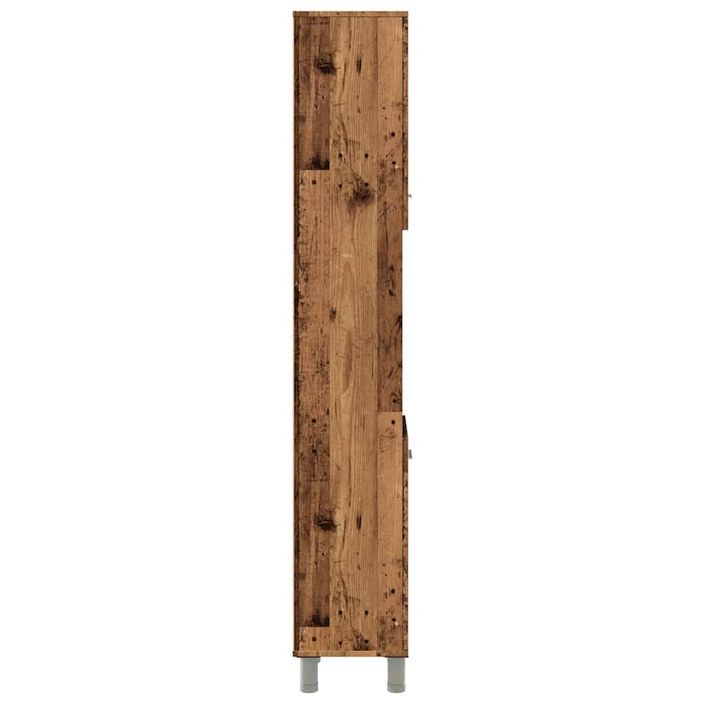 Armoire de salle de bain vieux bois 30x30x179cm bois ingénierie - Photo n°5