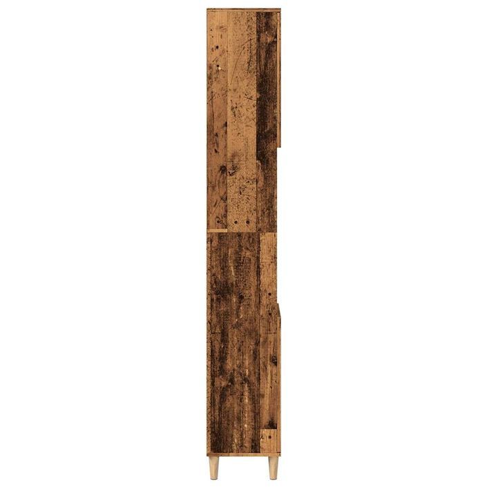 Armoire de salle de bain vieux bois 30x30x190cm bois ingénierie - Photo n°6