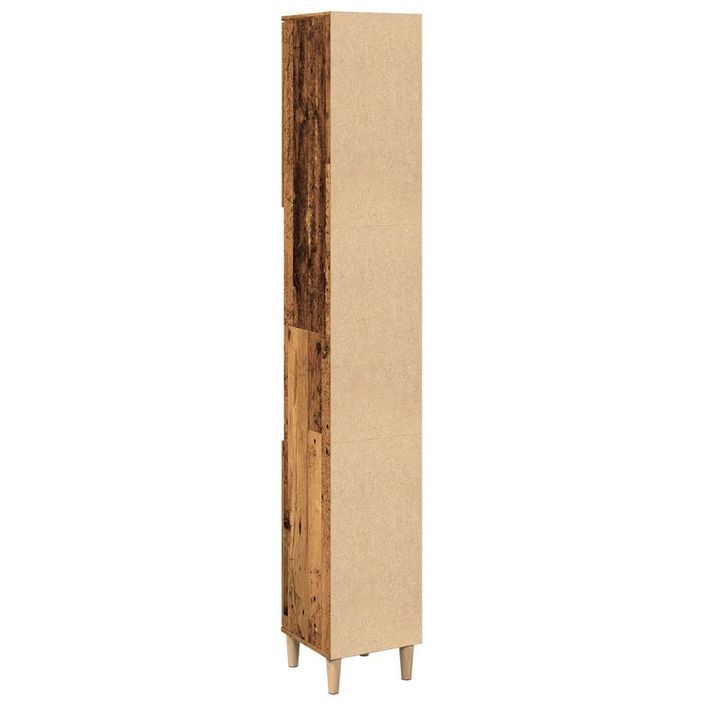 Armoire de salle de bain vieux bois 30x30x190cm bois ingénierie - Photo n°7