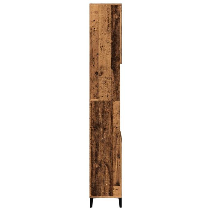 Armoire de salle de bain vieux bois 30x30x190cm bois ingénierie - Photo n°6